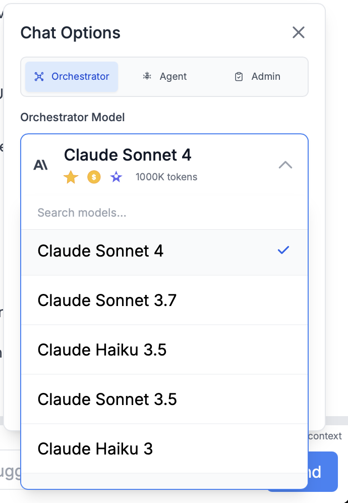 Model Selection Dropdown
